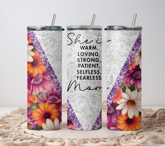 Sparkle and flowers for mom 20 oz tumbler