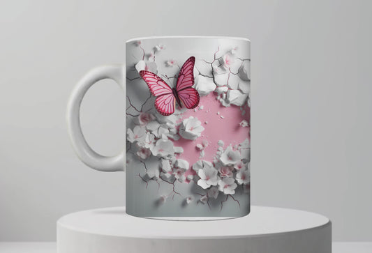 Pretty in pink 3D butterflies